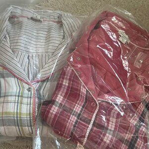 Set of Two Sundance plaid pajama tops - Large